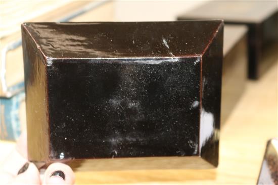 Four Chinese export laquer boxes and two pin trays